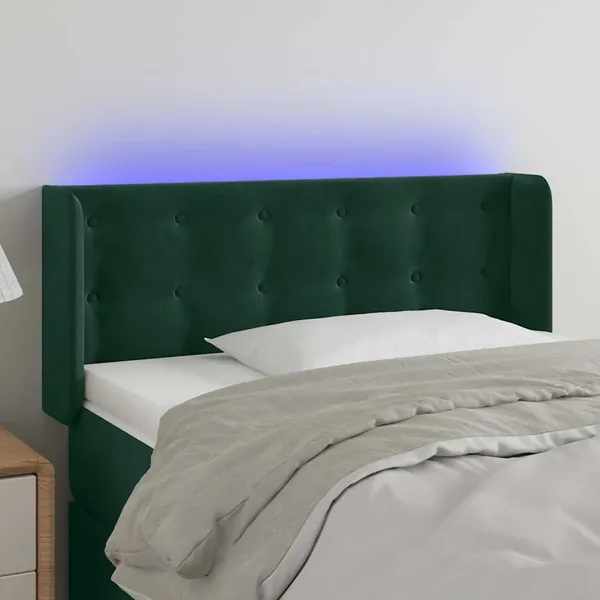 Tête de lit à LED Vert foncé 83x16x78/88 cm Velours