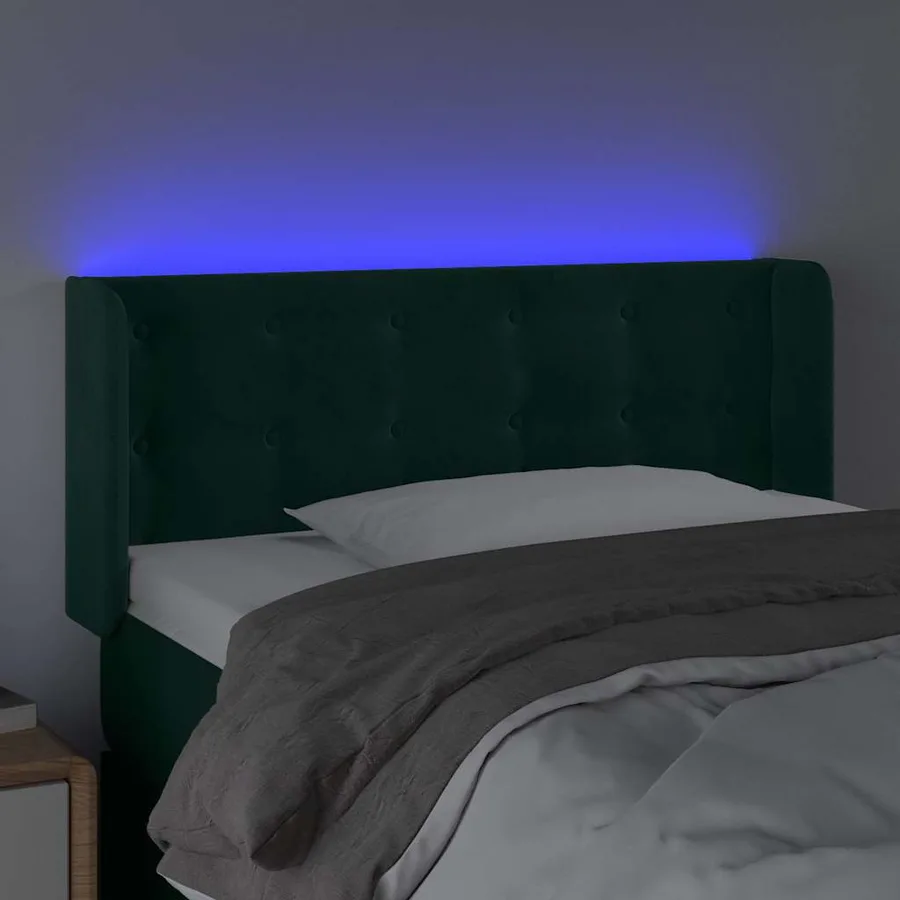 Tête de lit à LED Vert foncé 83x16x78/88 cm Velours - 4
