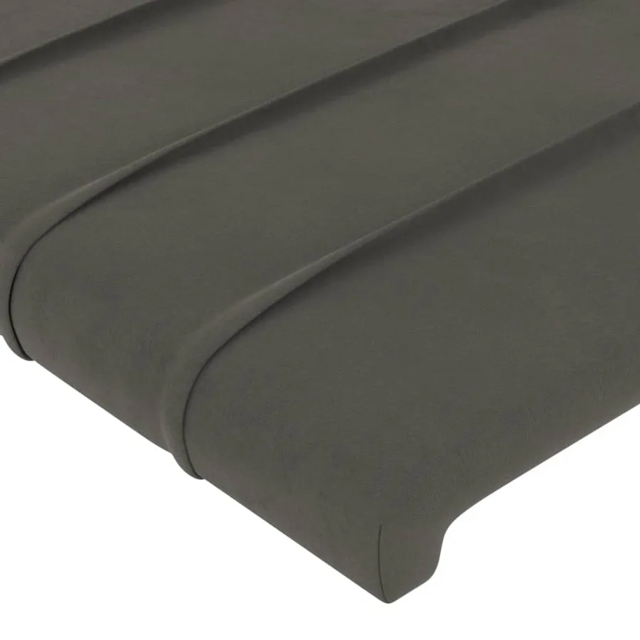 Cadre de lit sans matelas gris foncé 80x200 cm velours - 10