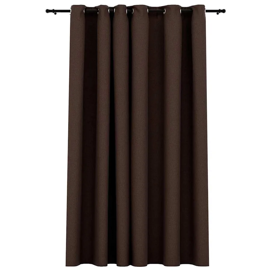 Rideau occultant Aspect de lin avec œillets Taupe 290x245 cm - 2