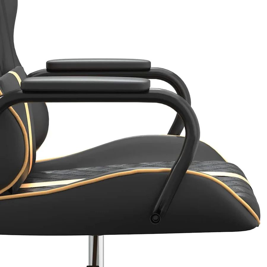 Chaise de jeu de massage doré et noir similicuir - 10