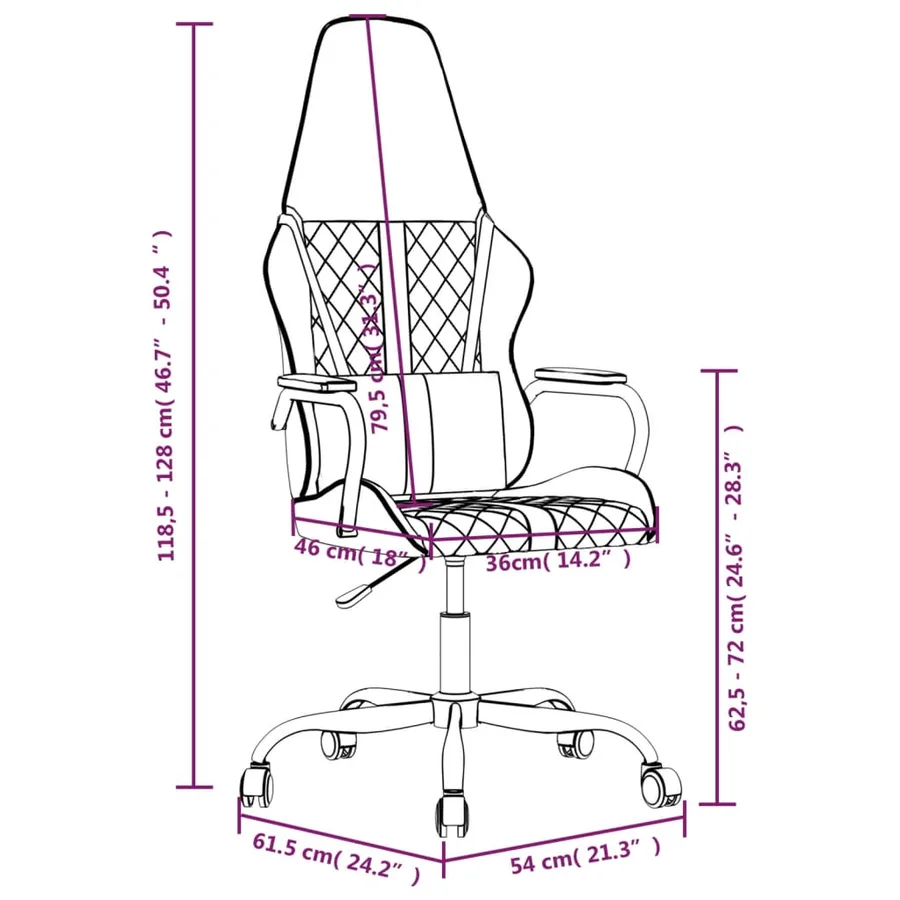 Chaise de jeu de massage doré et noir similicuir - 13