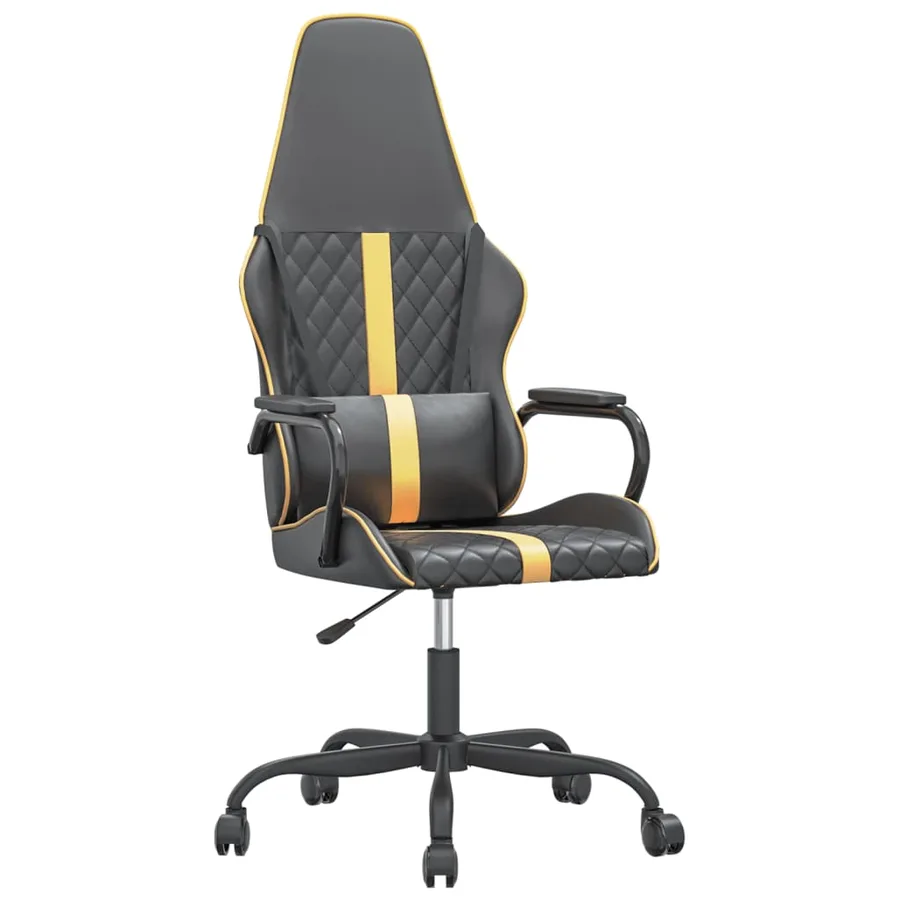 Chaise de jeu de massage doré et noir similicuir - 2