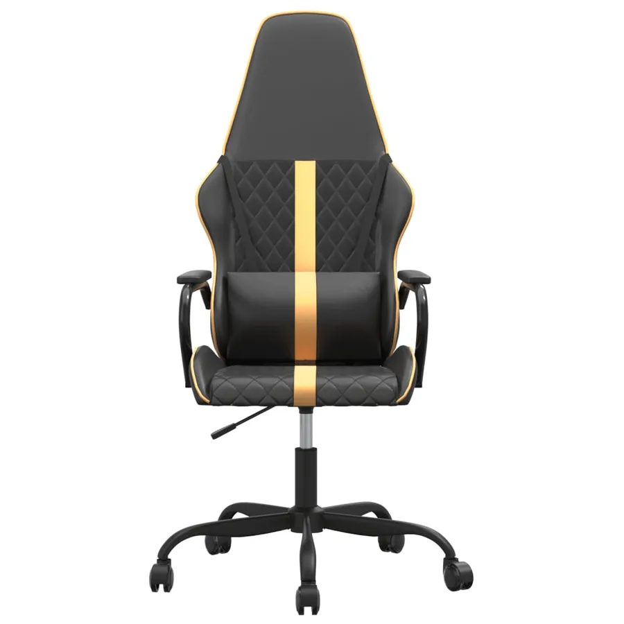 Chaise de jeu de massage doré et noir similicuir - 3