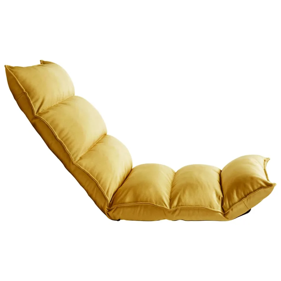 Chaise pliable de sol Jaune moutarde Tissu - 3