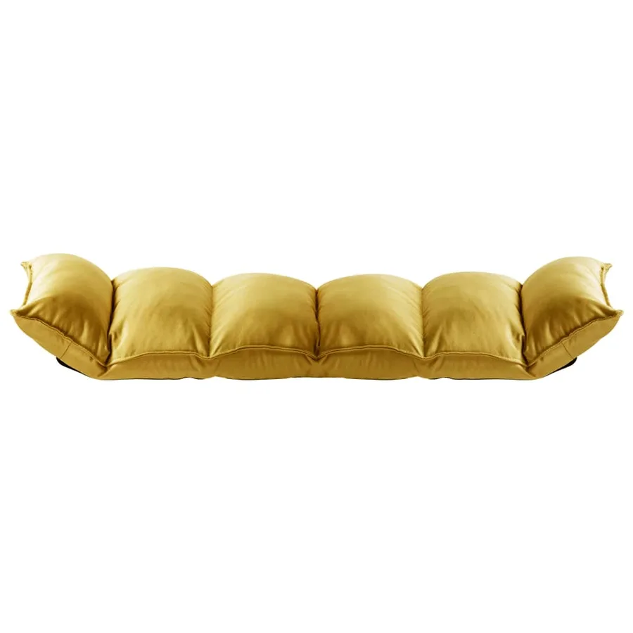 Chaise pliable de sol Jaune moutarde Tissu - 5