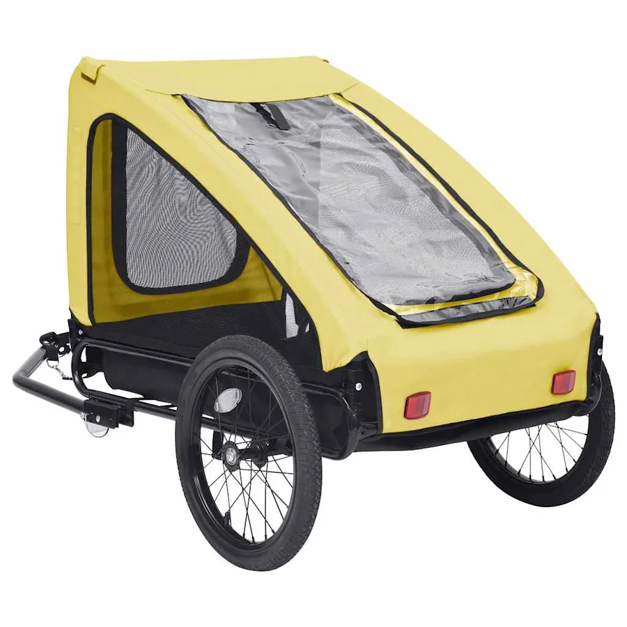 Remorque de vélo pour animaux de compagnie jaune et noir - 3