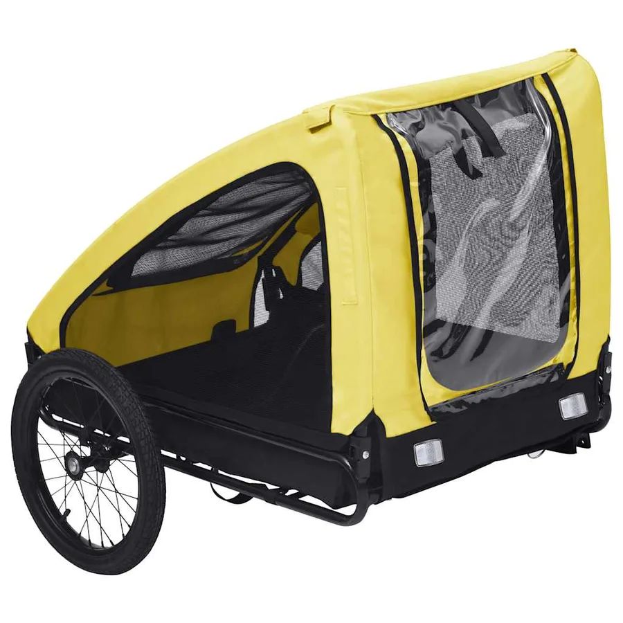 Remorque de vélo pour animaux de compagnie jaune et noir - 5
