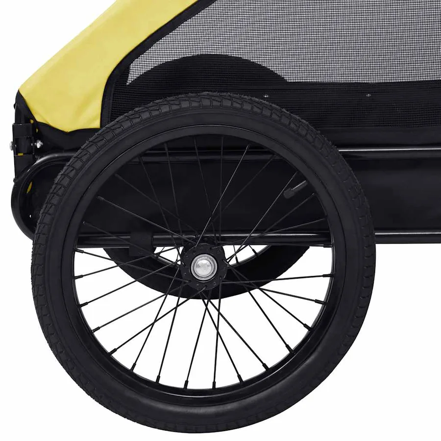 Remorque de vélo pour animaux de compagnie jaune et noir - 8