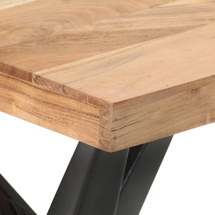 Table de salle à manger 120x60x76 cm Bois solide d'acacia - 4