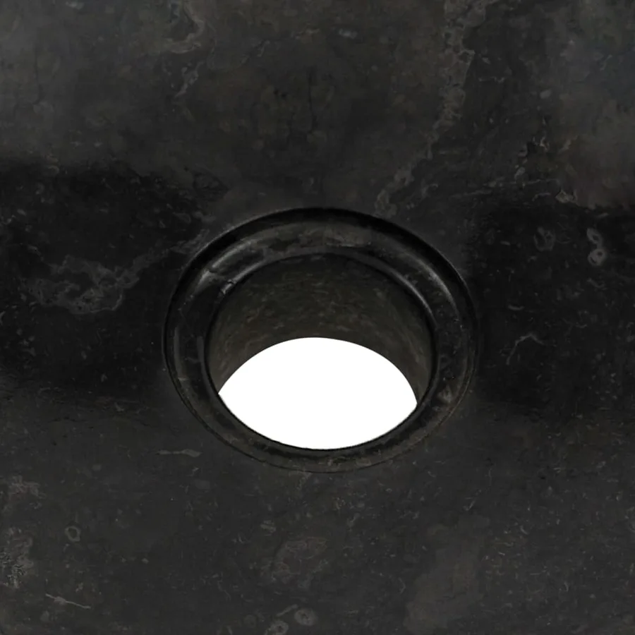 Armoire de toilette en teck solide avec lavabo en marbre Noir - 8