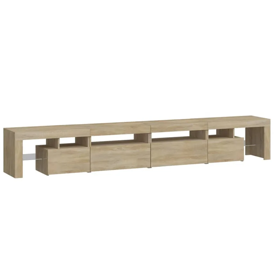 Meuble TV avec lumières LED Chêne sonoma 260x36,5x40 cm - 7