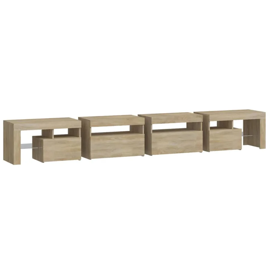 Meuble TV avec lumières LED Chêne sonoma 260x36,5x40 cm - 8