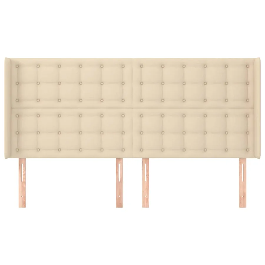 Tête de lit avec oreilles Crème 163x16x118/128 cm Tissu - 3