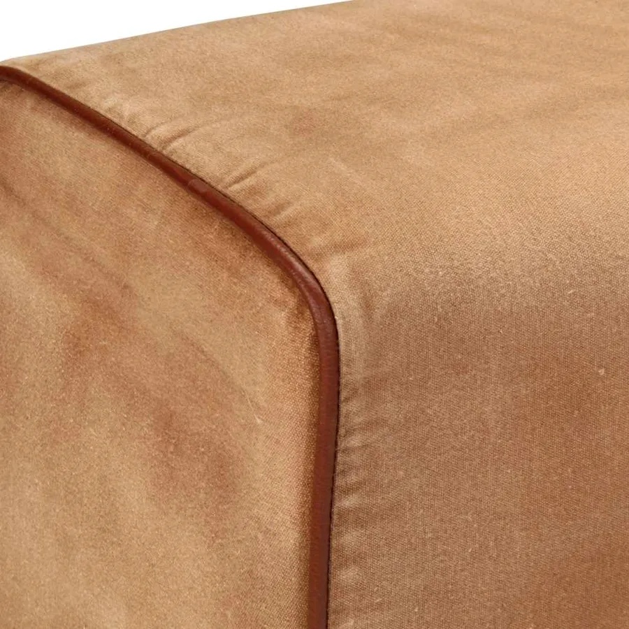 Banc saut de cheval 160 cm Marron Cuir véritable et bois acacia - 4