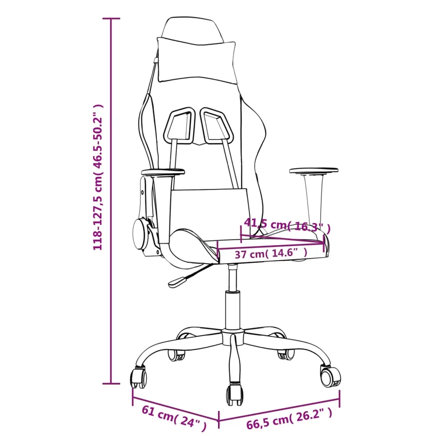 Chaise de jeu de massage Blanc et rose Similicuir - 14