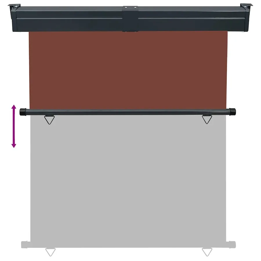 Auvent latéral de balcon 175x250 cm Marron - 5