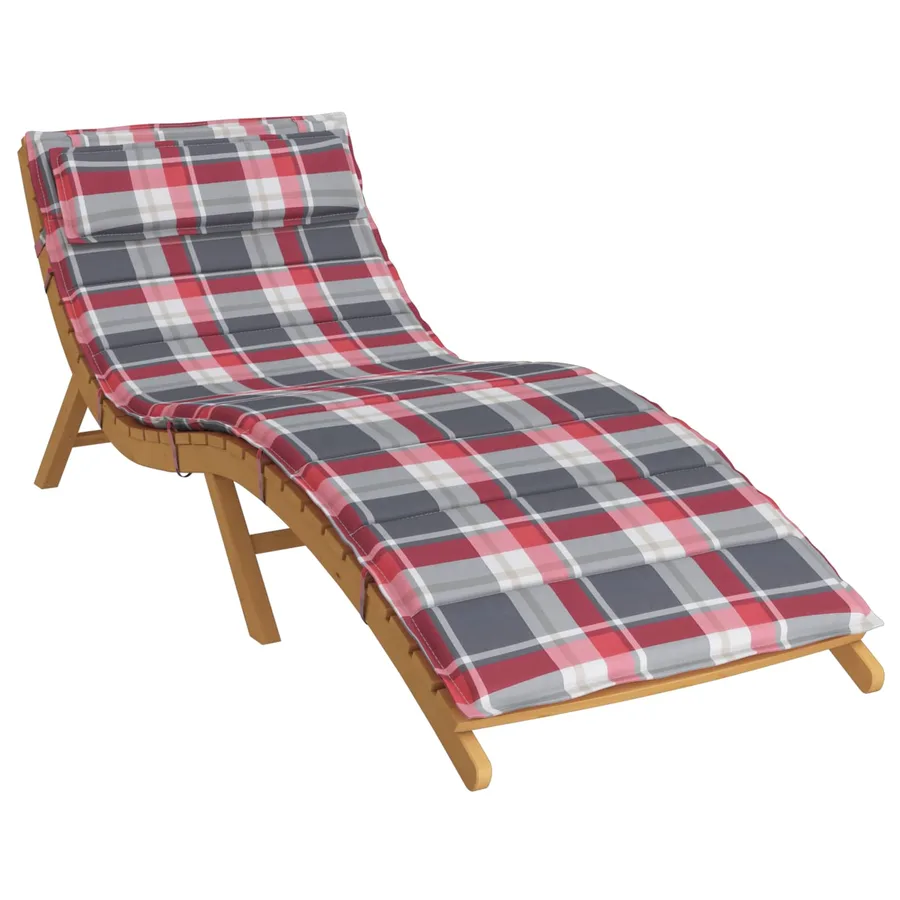 Coussin de transat ensoleillé Rouge et gris 178 x 60 x 4 cm - 2