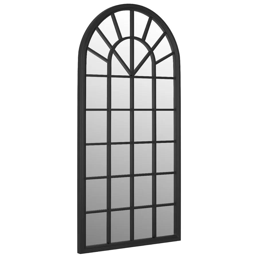 Miroir de jardin Noir 90x45 cm Fer pour utilisation extérieure - 2