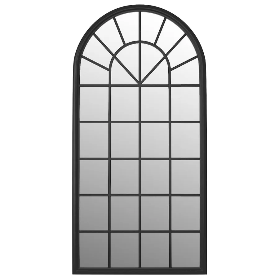 Miroir de jardin Noir 90x45 cm Fer pour utilisation extérieure - 3