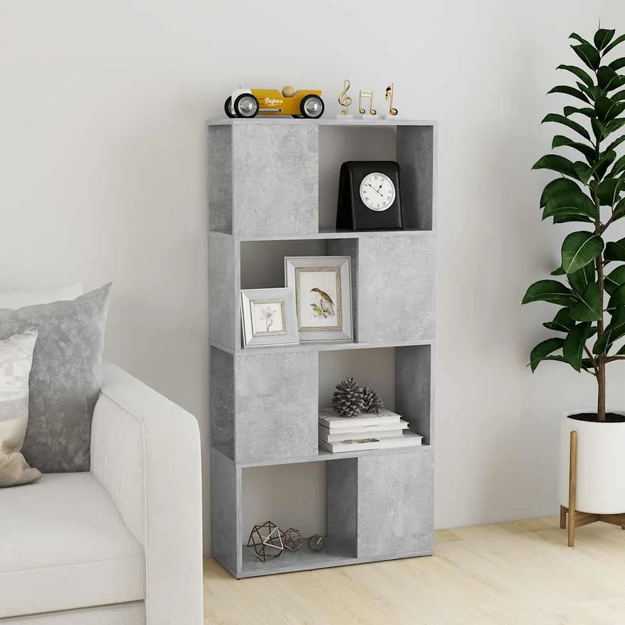Bibliothèque/Séparateur de pièce Gris béton 60x24x124,5 cm - 3