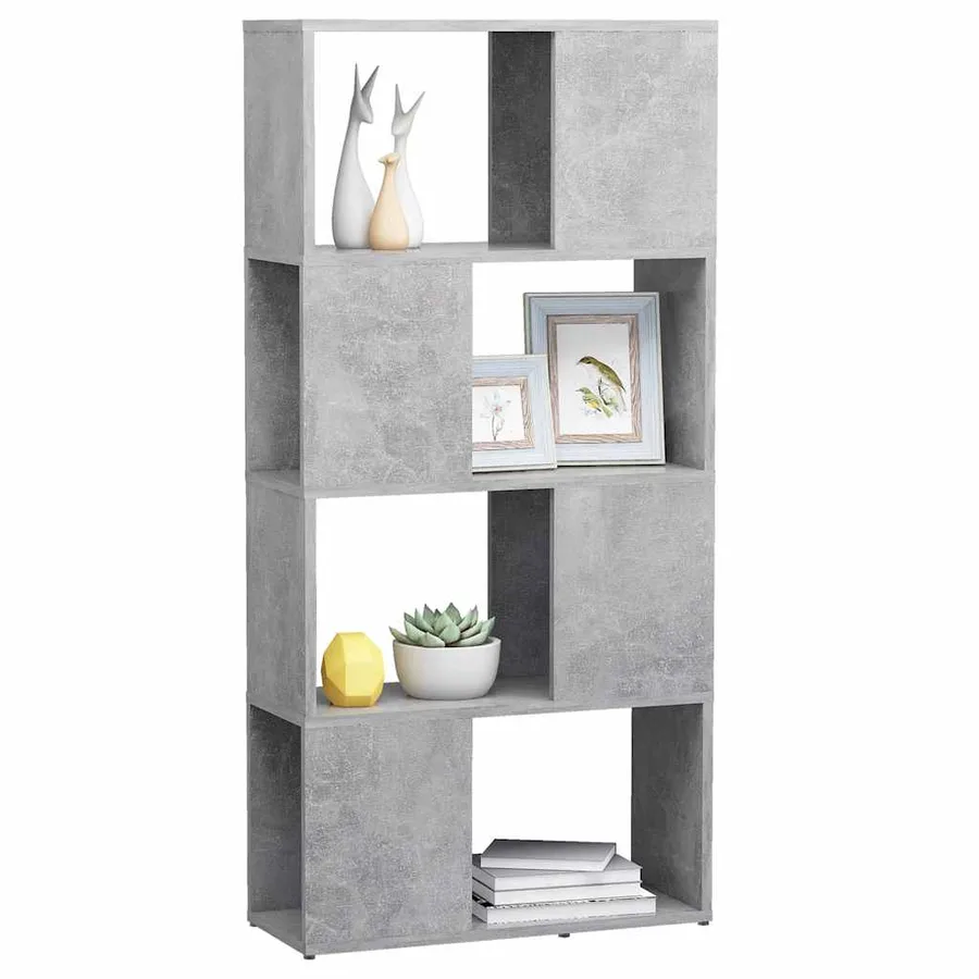 Bibliothèque/Séparateur de pièce Gris béton 60x24x124,5 cm - 4