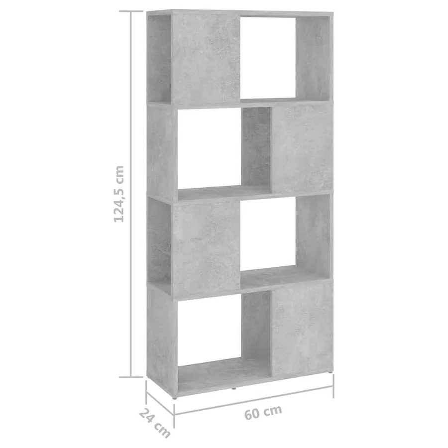 Bibliothèque/Séparateur de pièce Gris béton 60x24x124,5 cm - 7
