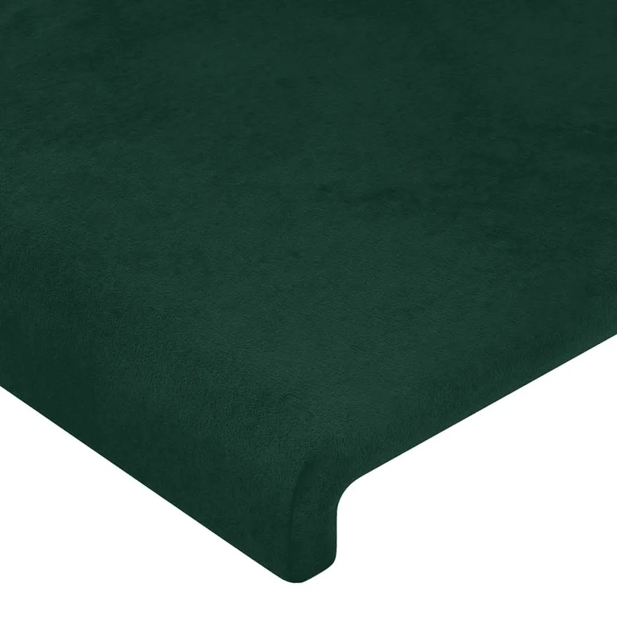 Cadre de lit sans matelas vert foncé 160x200 cm velours - 10