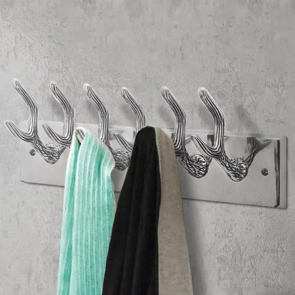 Crochets à vêtements de garde-robe 4 pcs Argenté Aluminium