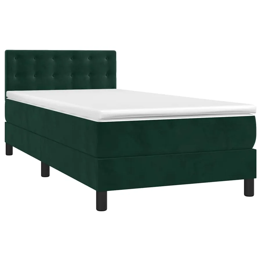 Sommier à lattes de lit avec matelas Vert foncé 90x200 cm - 3