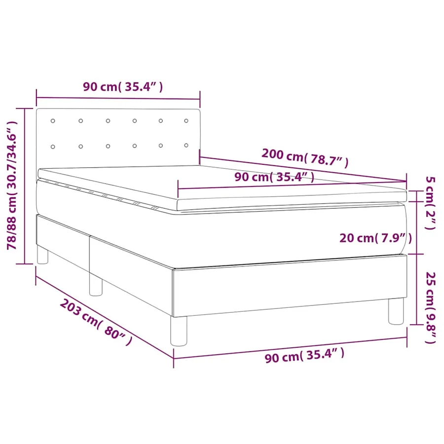 Sommier à lattes de lit avec matelas Vert foncé 90x200 cm - 8