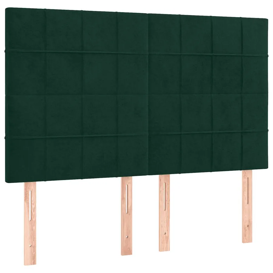 Sommier à lattes de lit matelas et LED Vert foncé 140x190 cm - 7
