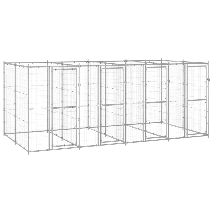 Chenil extérieur Acier galvanisé 9,68 m²
