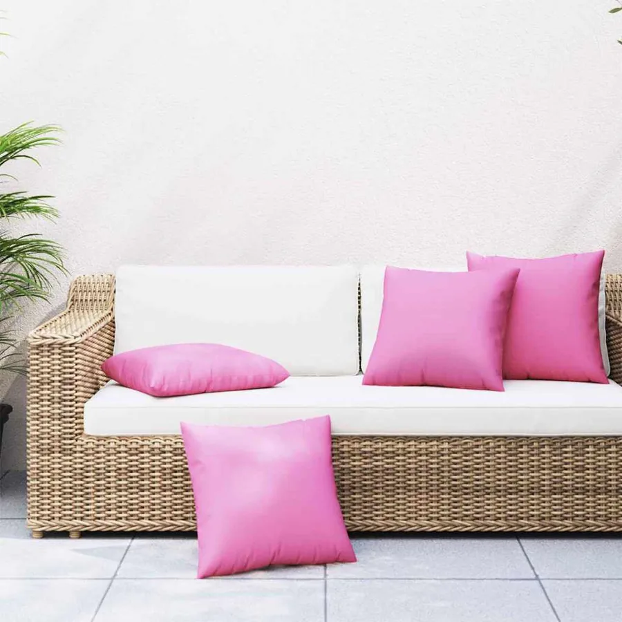 Coussins Éparpillés 4 pcs Rose 60 x 60 cm Tissu en Polyester