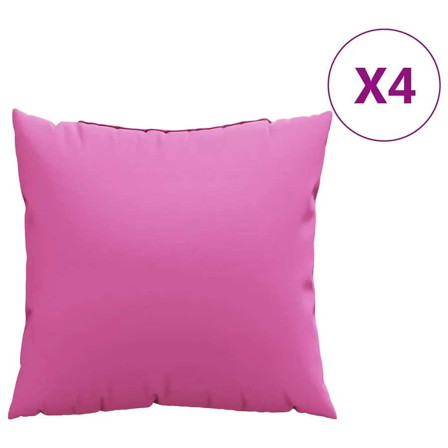 Coussins Éparpillés 4 pcs Rose 60 x 60 cm Tissu en Polyester - 3