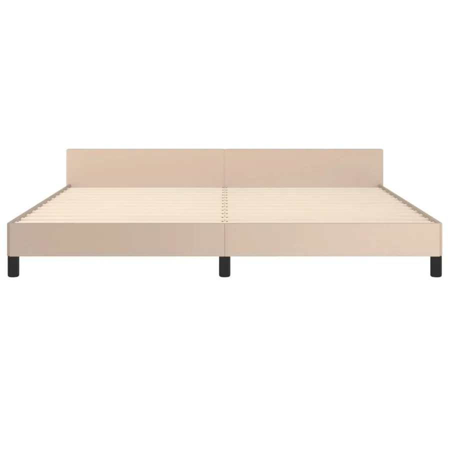Cadre de lit sans matelas cappuccino 200x200 cm similicuir - 6