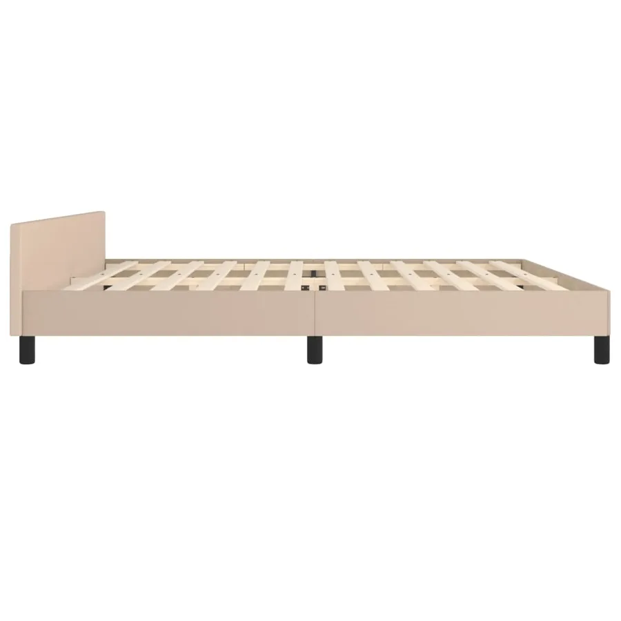 Cadre de lit sans matelas cappuccino 200x200 cm similicuir - 7