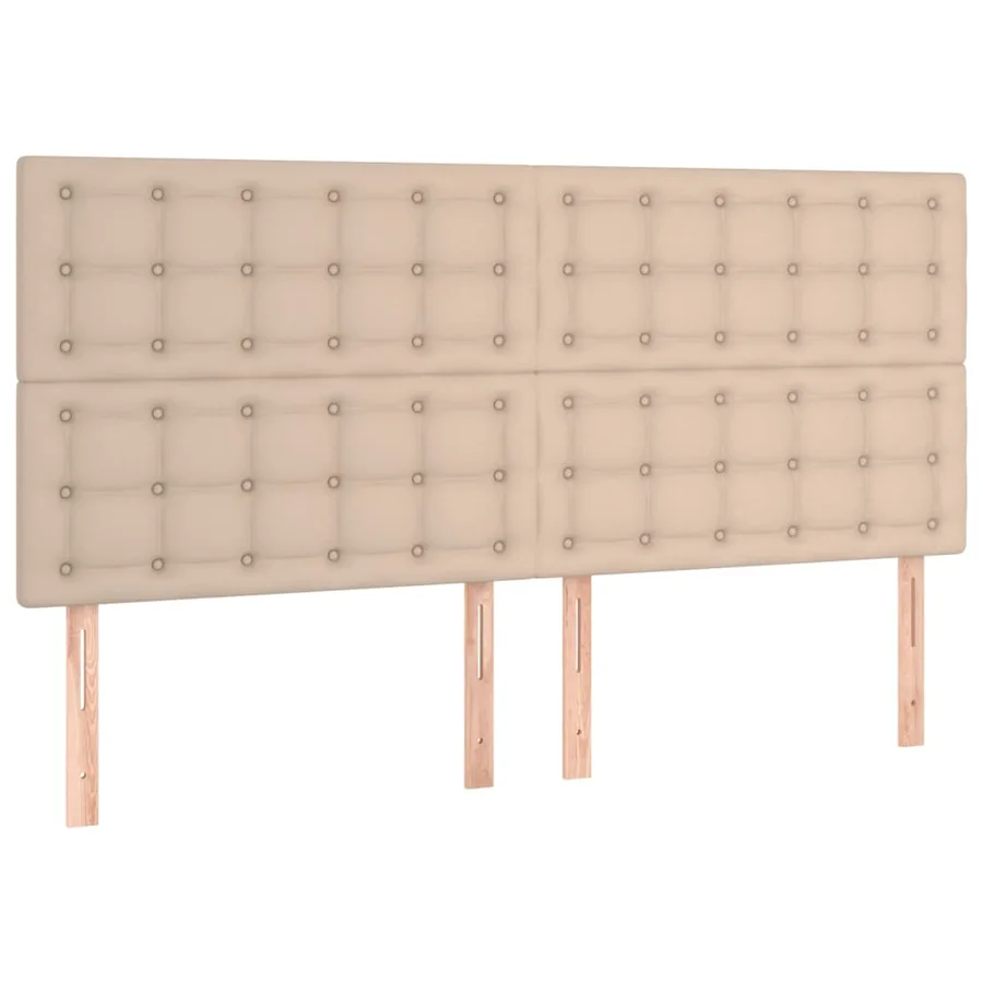 Cadre de lit sans matelas cappuccino 200x200 cm similicuir - 9