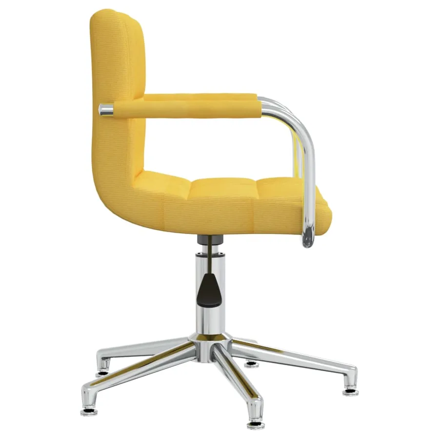 Chaise pivotante de salle à manger Jaune moutarde Tissu - 3