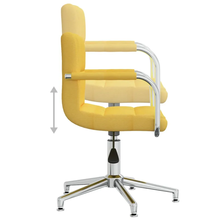 Chaise pivotante de salle à manger Jaune moutarde Tissu - 5