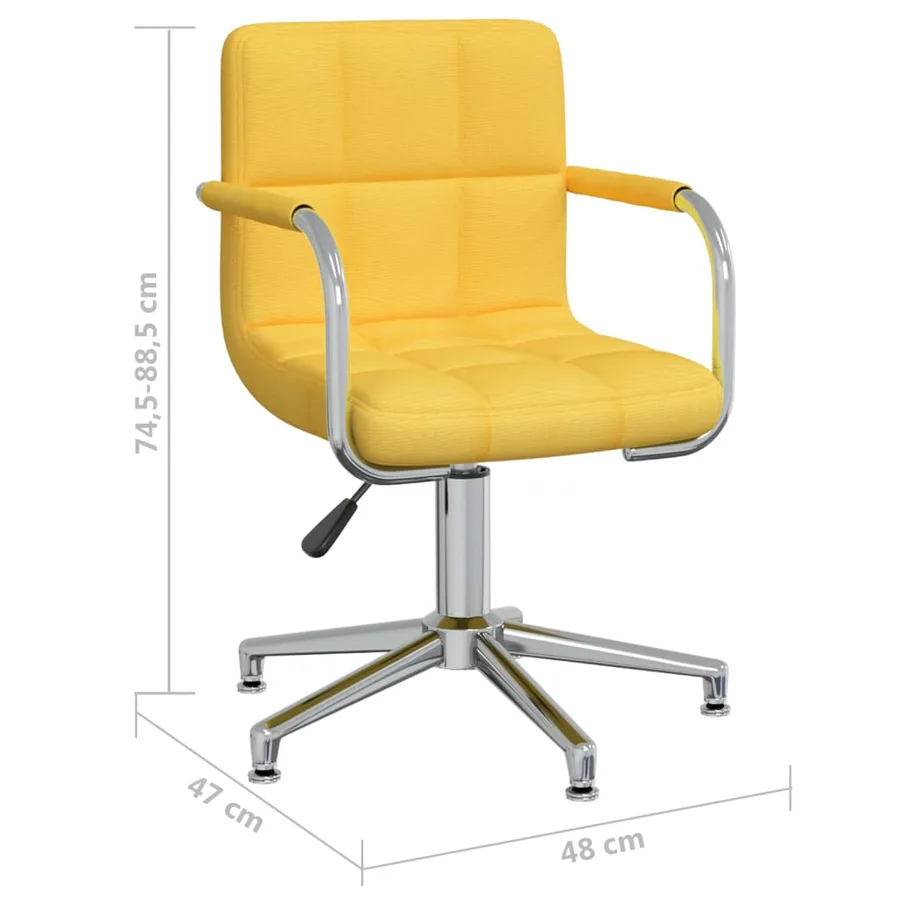 Chaise pivotante de salle à manger Jaune moutarde Tissu - 8