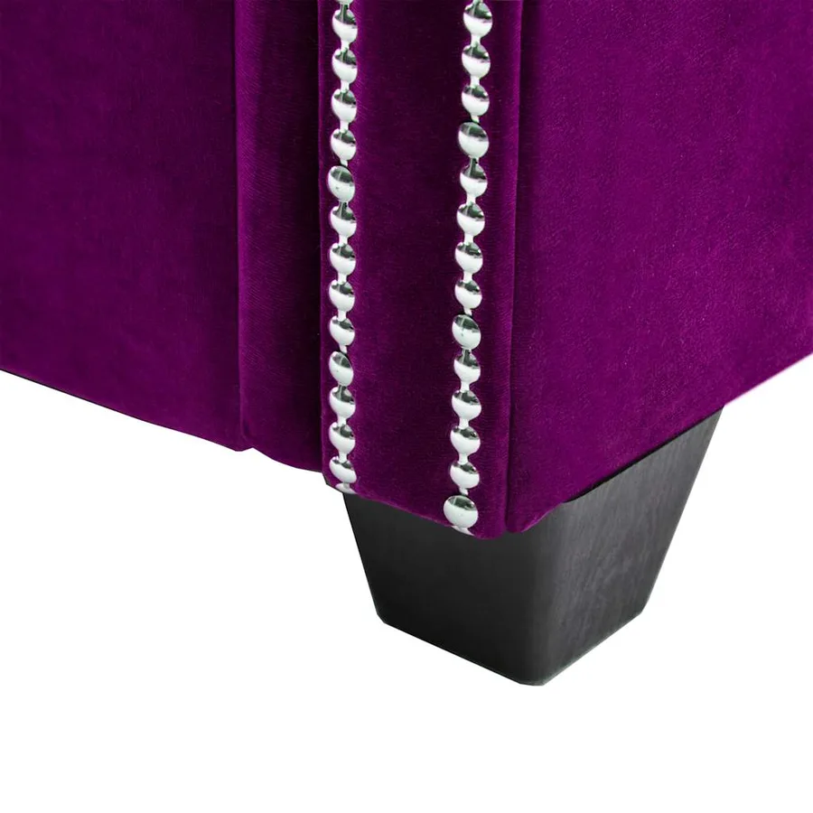 Canapé à 3 places Revêtement en velours 199 x 75 x 72 cm Violet - 8