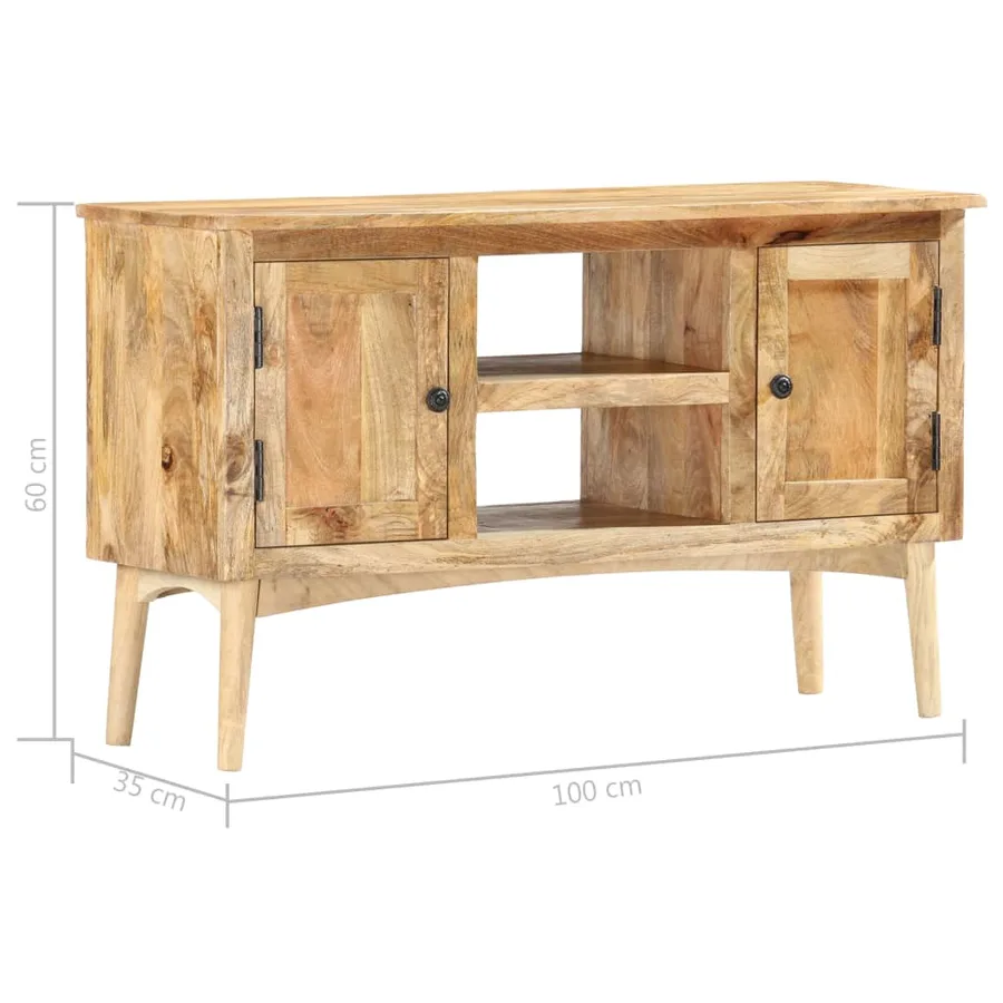 Buffet 100x35x60 cm Bois de manguier massif - 6