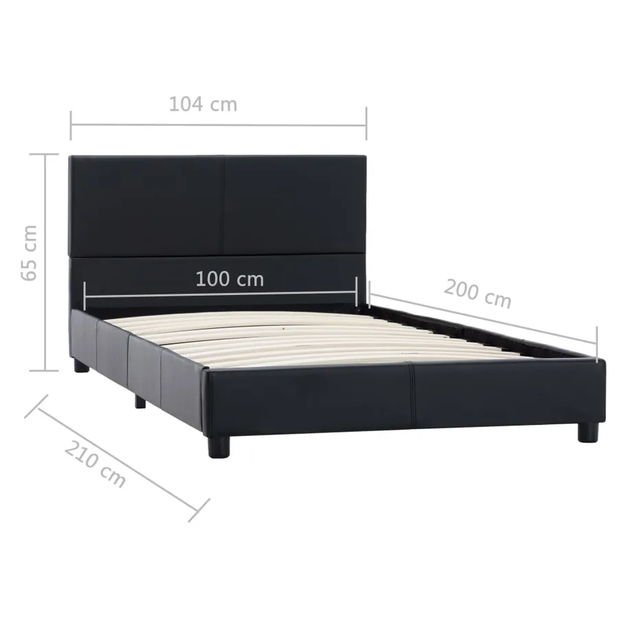 Cadre de lit Noir Similicuir 100 x 200 cm - 7