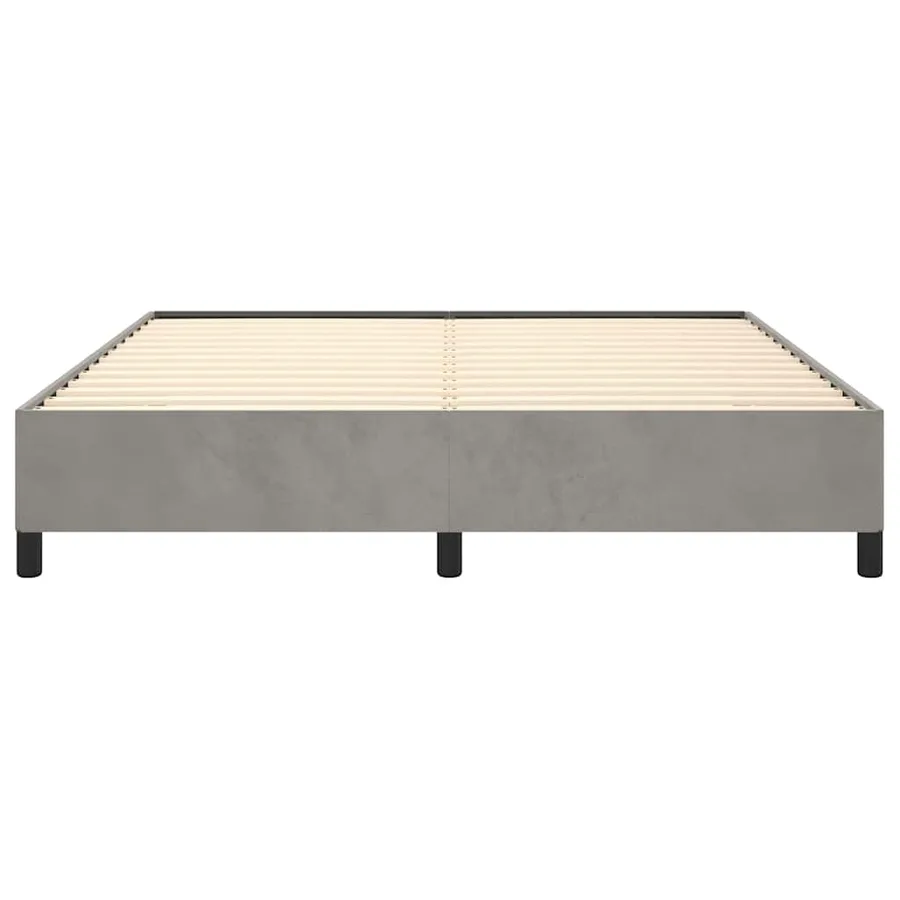 Cadre de lit sans matelas gris clair California velours - 6