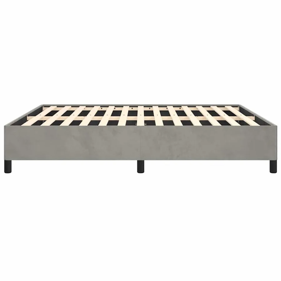 Cadre de lit sans matelas gris clair California velours - 7