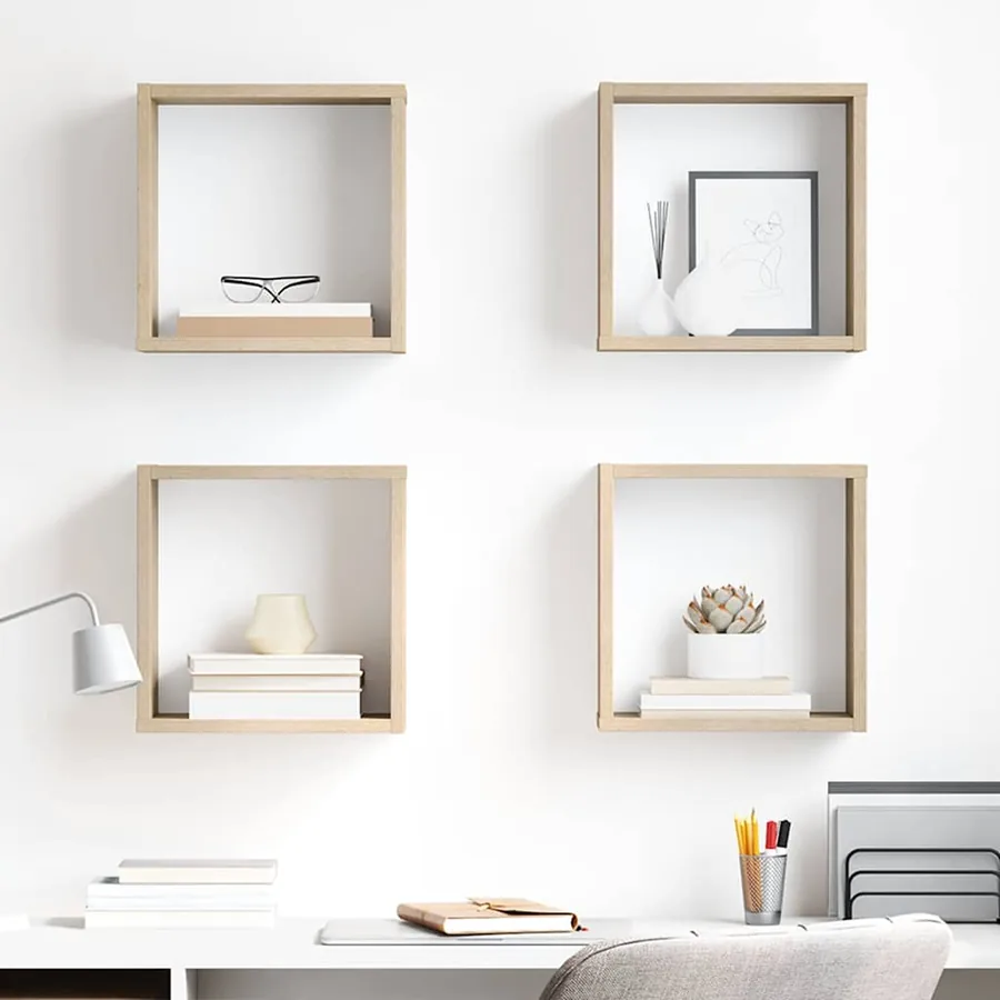 Étagères cube murales 4 pcs Chêne sonoma 30x15x30 cm