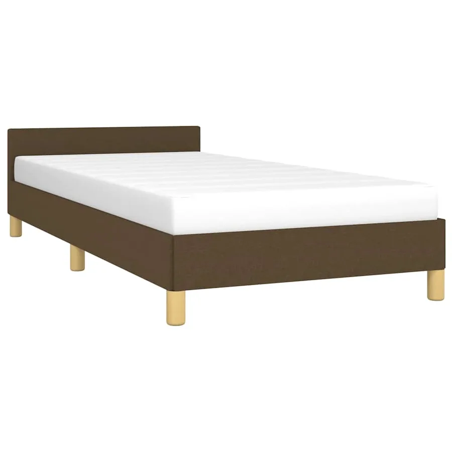 Cadre de lit sans matelas marron foncé 100x200 cm tissu - 3