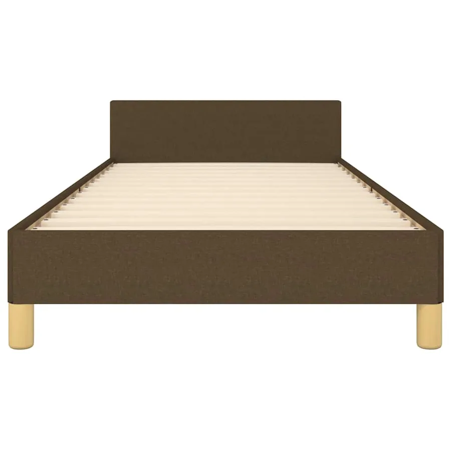 Cadre de lit sans matelas marron foncé 100x200 cm tissu - 5