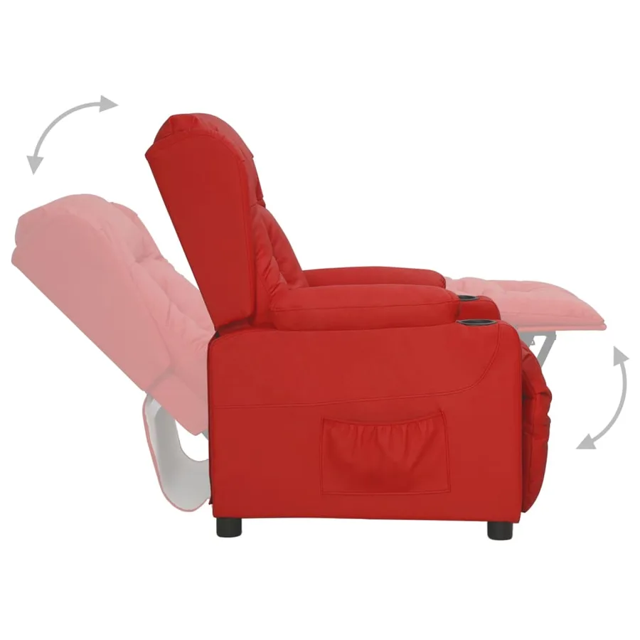 Fauteuil inclinable Rouge bordeaux Similicuir - 4
